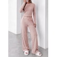 thumbnail image 3 of PRETTYGARDEN Women 2 Piece Striped Lounge Sets Soft Cozy Knit, Matching Airport Travel Outfits, Long Sleeve Shirts, Wide Leg Pants Pockets, Fall Winter Comfy Casual Clothes, 3 of 8