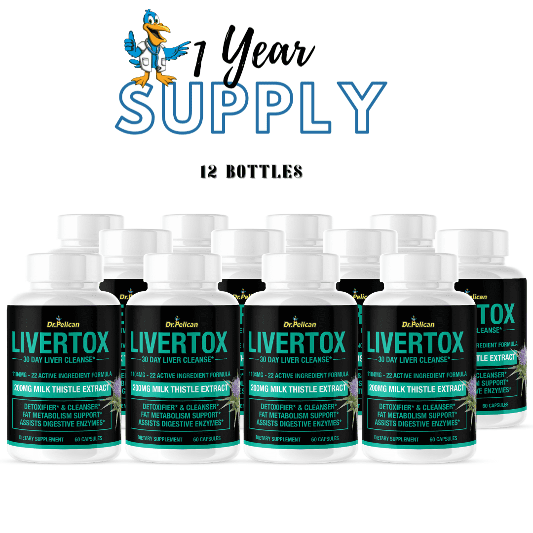 Livertox Liver Detoxifier/Digestive Enzymes/Metabolism 12 Bottles