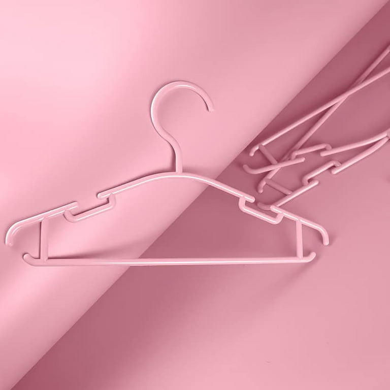 60Pcs-10.2in pink plastic hanger child hanger baby hanger girl hanger kid  hanger plastic baby clothes hangers plastic for Closet infant hanger hanger