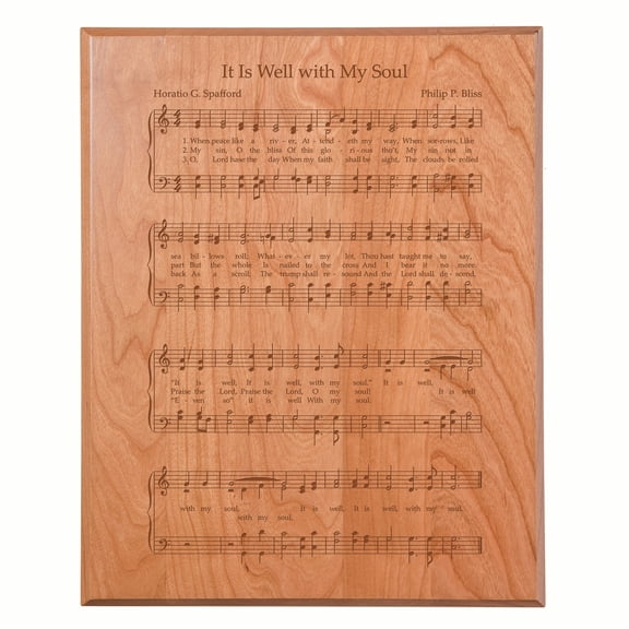 Sheet Music Wall Art Decor Plaque 12x15 - It Is Well With My Soul