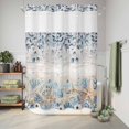 thumbnail image 6 of No Hook Shower Curtain, Blue Beige Coastal Shower Curtains for Bathroom with See Through Top Window, Beach Starfish Summer Eucalyptus Vintage Waterproof & Washable Bath Curtain Stall 48"x72", 6 of 9