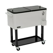 80 Qt. White And Black Chest Cooler With Bottle Opener