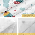 thumbnail image 4 of No Hook Shower Curtains with Snap-in Liner Set, Turquoise Airplane Waterproof Hotel Style Bathroom Shower Curtain, Modern Art Cartoon Aircraft Clouds Breathable Mesh Top Bath Curtains 72''x84'', 4 of 9