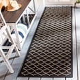 thumbnail image 3 of Safavieh Courtyard Hilbert Geometric Indoor/Outdoor Runner Rug, Black/Beige, 2'3" x 10', 3 of 12
