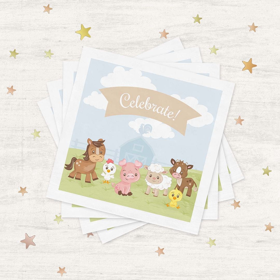 Canopy Street Barnyard Celebrate Beverage Napkins - Thumbnail 4