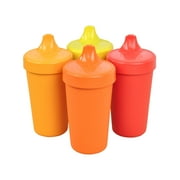 Re-Play Made in The USA 4pk No Spill Sippy Cups for Baby, Toddler, and Child Feeding - Red, Orange, Sunny Yellow, Yellow (Fall+)