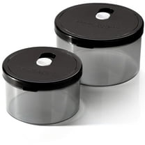 Casa Origin Microwavable Food Containers with Lid, 2 Pieces - Round (Black)