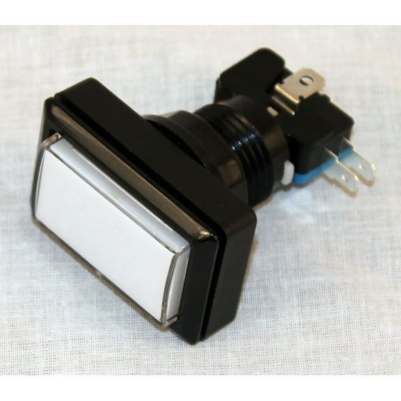 Arcade Game Illuminated Button rectangle for arcade and crane machines white Jamma Mame
