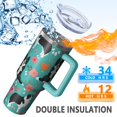 thumbnail image 5 of OBREWU Border Collie Dog and Flower Florals Tumbler with Handle and Lid,Border Collie Dog and Flower Florals 40oz Double Wall Vacuum Insulated Tumbler,Cups Gift for Women and Men, 5 of 7