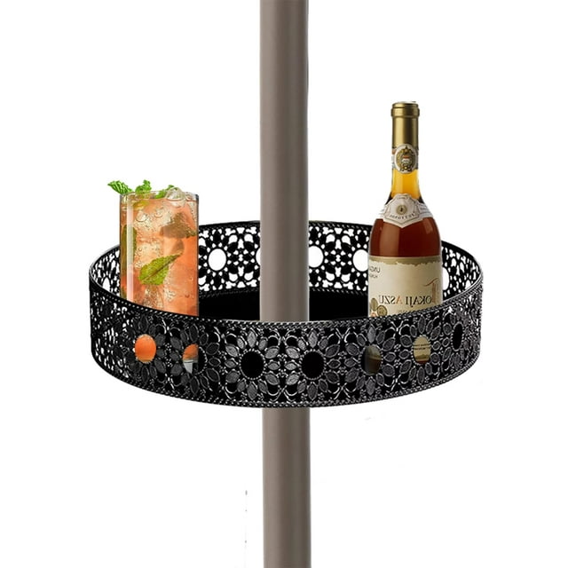 Bandeja de mesa para sombrillas de patio Grandhome de 11 pulgadas con orificio para sombrillas