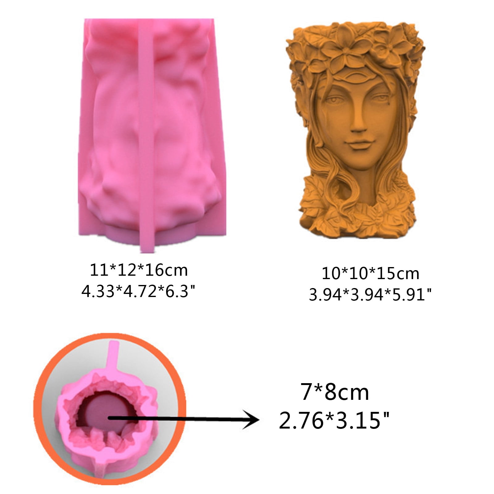 WINDLAND Succulent Vase Cement Mold Goddess Flower Pot Silicone Resin Mold for Adults