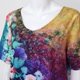 thumbnail image 4 of Gibobby Camiseta de manga corta con cuello en V Camiseta suelta informal con cuello en V para mujer, blusa manga corta con estampado(Morado,CH), 4 of 5