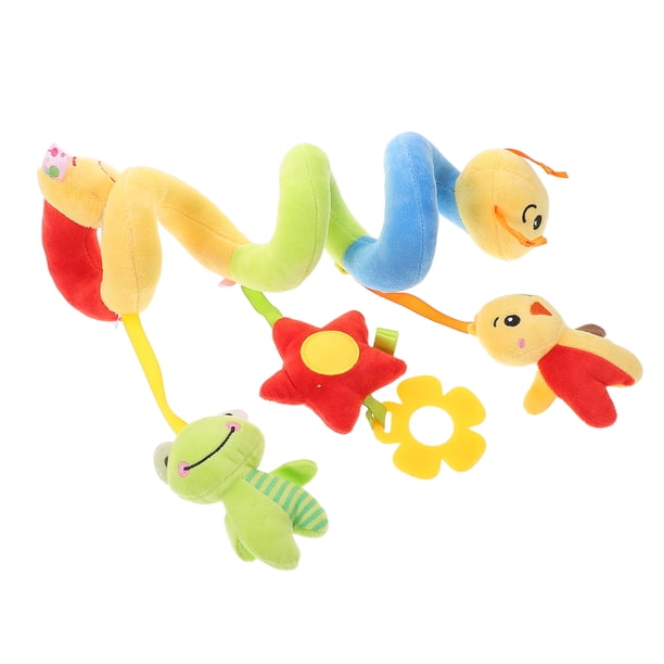 Juguete de peluche suave en espiral para bebé, juguete de desarrollo sensorial para recién nacidos, ideal para cuna, cochecito y asiento de coche, muñeco reconfortante con etiquetas