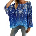 thumbnail image 2 of Chandails d'Hiver Grande Taille pour Femmes Chandails de Noël pour Femmes 2025 Col Rond Hiver Vacances Mignons Pulls Bleu m, 2 of 4