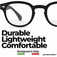 thumbnail image 3 of GRINDERPUNCH Classic Reading Glasses for Women and Men Stylish Lightweight Readers Round Readers for Women and Men - Black, 5.00, 3 of 4