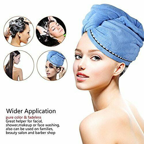 New Rapid Fast Drying Hair Absorbent Towel Turban Wrap Soft Shower Bath Cap Hat 