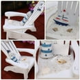 thumbnail image 5 of Mini Beach Chair Ornaments for Coastal, Ocean, Nautical Theme Home Bathroom Decorations - Handcrafted Pine Mediterranean Style Doll Chair (4 in), 5 of 8