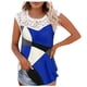 thumbnail image 1 of Camiseta sin mangas de encaje con estampado de mujer Camiseta sin mangas de empalme de cuello redondo Camiseta ligera y cómoda delgada OAVQHLG3B Store  lin121212, 1 of 5