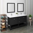 thumbnail image 2 of Fresca Manchester 60" Black Traditional Double Sink Bathroom Vanity with Mirrors, 2 of 9