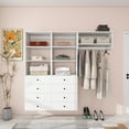 thumbnail image 2 of ModMakers Modular Closet System With 8 Drawers, Wood Closet Organizer and Storage System w/ Hanging Rods, White, 2 of 8