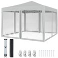 thumbnail image 1 of Costway 10 FT x 10 FT Pop-Up Canopy Tent with Mesh Netting, Carry Bag, 8 Stakes & 4 Ropes Beige, 1 of 10