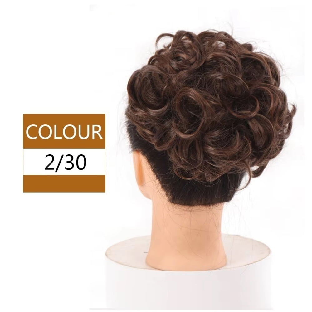 Messy Dish Hair Bun Extension Short Wave Curly Easy Stretch Hair Combs Clip in Ponytail Extension