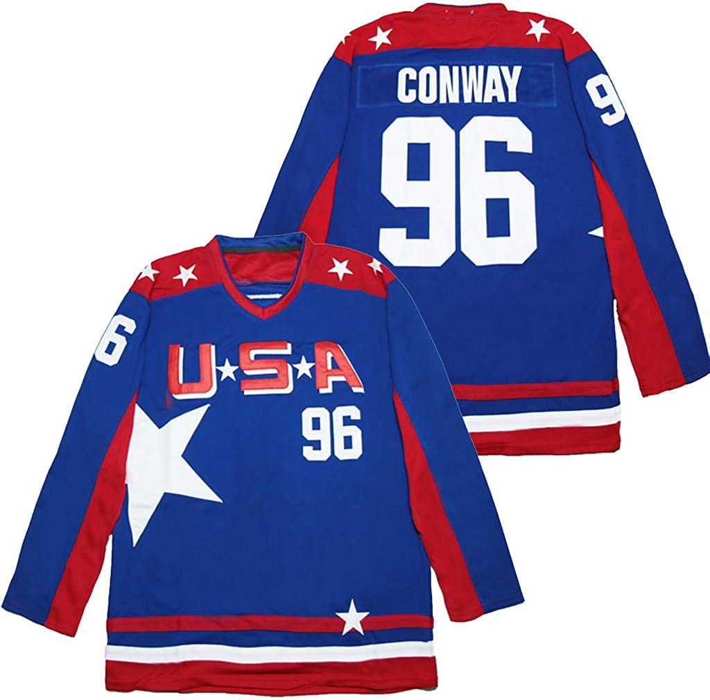  Men's #96 Charlie Conway Mighty Ducks Team USA Movie Hockey  Jersey Stitched : Clothing, Shoes & Jewelry