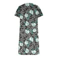 thumbnail image 4 of Dyegold Womens Sundresses Summer Casual Boho Pleated Knee Length Swing Aline Midi Party Beach Dress Floral Print Short Sleeve Sun dresses for Women Plus Crewneck Dresses Vacation, 4 of 5