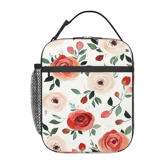 Pattern Of Flower And Plant Lunch Bag Portable Thermal Lunch Box for Men and Women