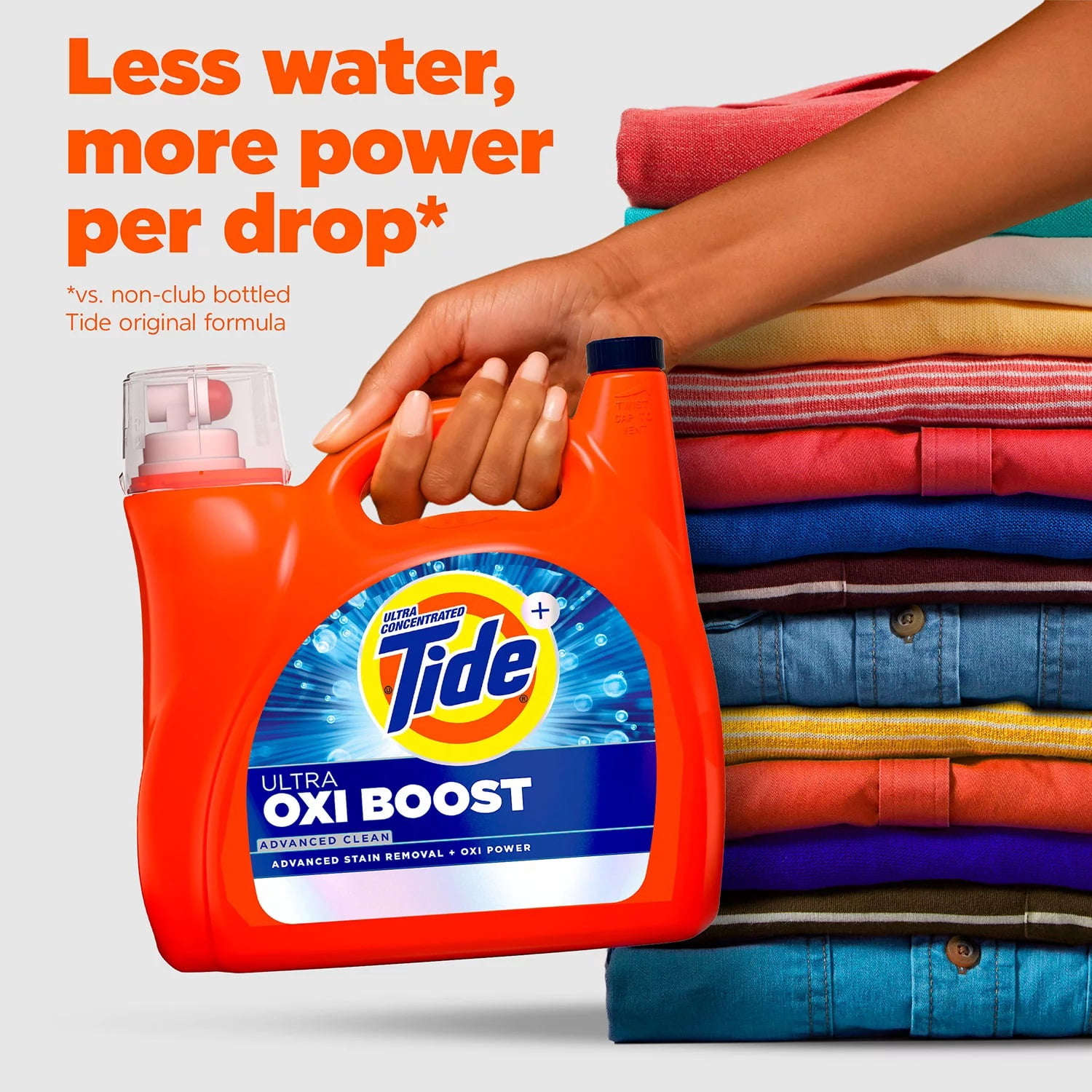 Tide Ultra Oxi Boost Liquid Laundry Detergent, 100 Loads, 128 Fluid Ounce