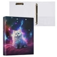 thumbnail image 3 of Cat with Space Hardcover 3 Ring Binder 1.5 inch Round Rings with Interior Pockets Binders Organizer Office School 2 Pack, 3 of 9