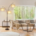thumbnail image 7 of OUTON 3 Light Floor Lamp,  80" Mordern Standing Lamp with Linen Lamp Shade, Arc Floor Lamp for Living Room, Bedroom, Office, 3 Bulbs Includes(Brown)), 7 of 7