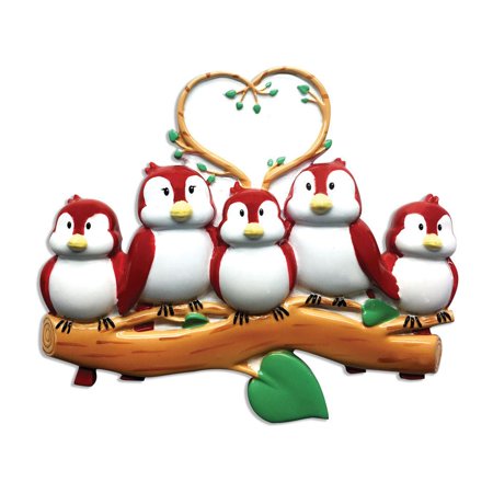 Bird Lawn Ornaments Family Series BIRDS ON BRANCH Family of 5 Personalized Christmas Ornament DO-IT-YOURSELF ()