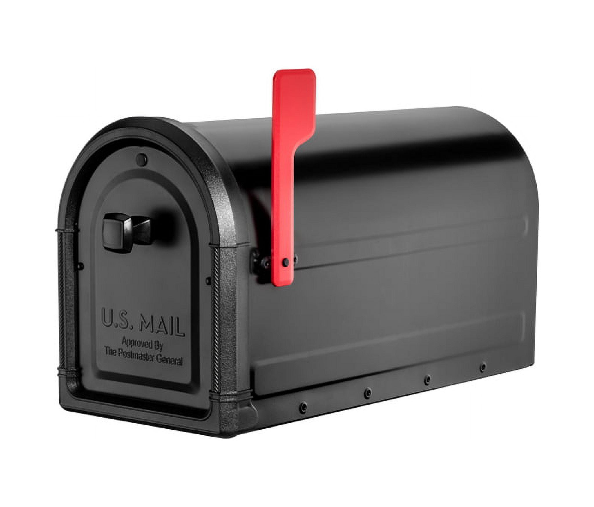 Architectural Mailboxes Roxbury™ Heavy duty Steel Metal Post Mounted Mail Box for outside, Black, Large Curbside Mailbox with Magnetic Latch
