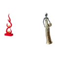 thumbnail image 1 of Escultura moderna de resina con forma de dama , figura tribal abstracta de fuego, adorno decorativo de mesa para escritorio de oficina, patio, 1 of 8