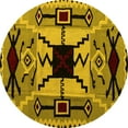 thumbnail image 1 of Ahgly Company Indoor Round Abstract Yellow Modern Area Rugs, 8' Round, 1 of 4