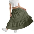 thumbnail image 5 of HBGVBA Girl's Ruffle Long Skirts,Casual Flowy Skirs for Summer,Kids Solid High Waist with Pockets Elastic Waist Long Ruffle Hem A-Line Skirt, 5 of 5