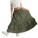 thumbnail image 5 of Falda larga con volantes y bolsillos para niña, cintura elástica, informal, escalonada, de poliéster, 5 of 7