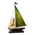 thumbnail image 3 of Estatua de barco de hierro, velero, figura de regalo, adorno náutico, modelo de barco de escritorio para Verde, 3 of 9