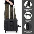 thumbnail image 5 of BENESKY Folding Utility Cart Stair Climber Wheeled, Collapsible Rolling Crate with Lid, Telescoping Handle, Hand Cart for Teacher Shopping Moving Grocery, Black, 5 of 7