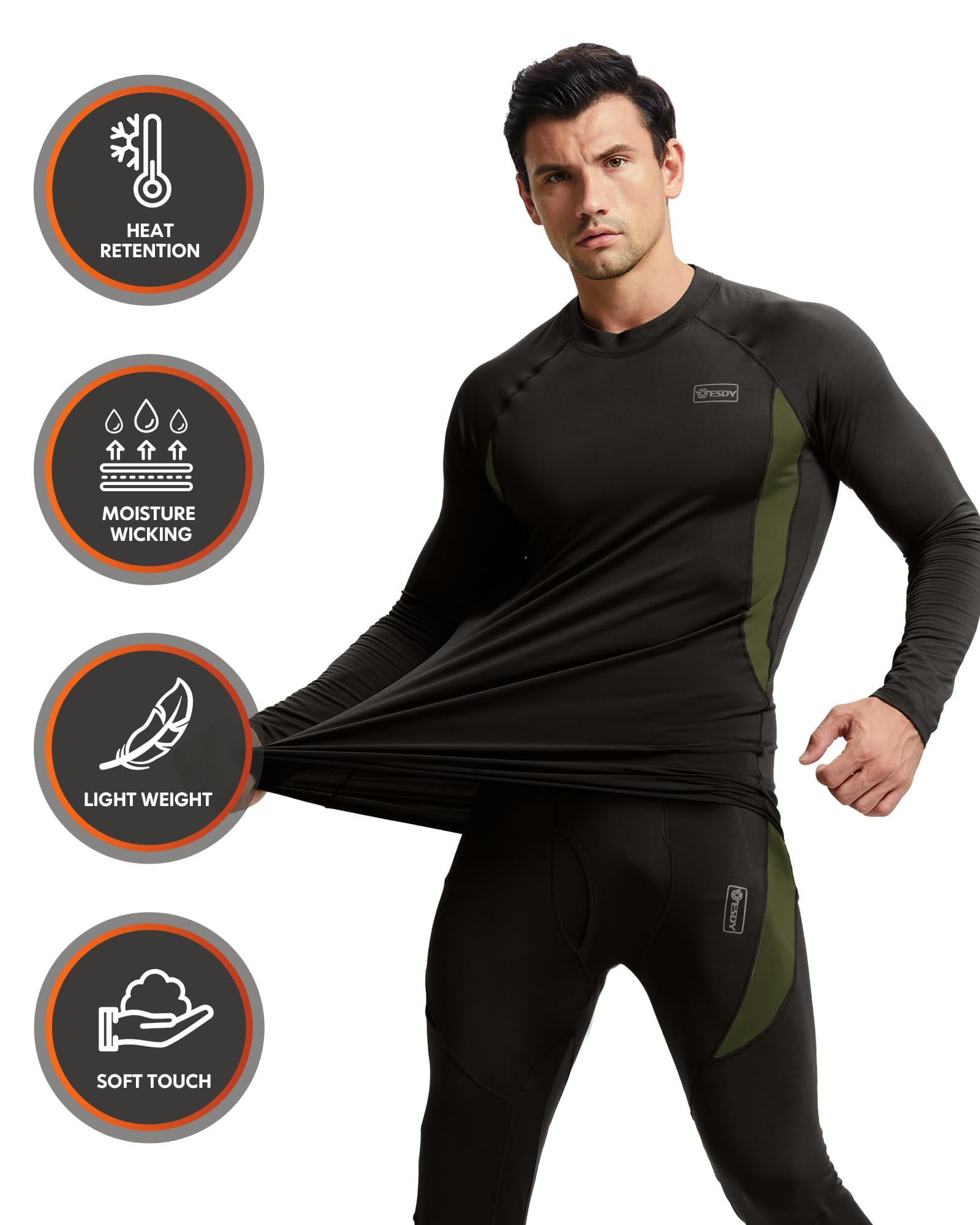 UNIQUEBELLA Conjunto De Ropa Interior Térmica Para Hombre, Parte Superior Y