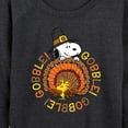 thumbnail image 3 of Peanuts - Gobble Gobble-Adult Women's Lightweight French Terry Long Sleeve Shirt, 3 of 6