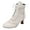 White, variant on Women's Boots Ankle Low Heels Fashion Zipper Office Booties for Ladies