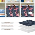 thumbnail image 4 of Yayeee Foldable Storage Basket for Shelves with Handles Waterproof Cloth Bins, Red Floral Flamingo, 4 of 7