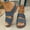 Blue, variant on Summer Beach Slippers Sandals for Women Flip Flops Plus Size Casual Style Solid Color Fish Mouth Thick Bottom Wedge Slippers