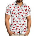 thumbnail image 2 of hotojiny Men's Hawaiian Shirt Valentine's Day Short Sleeve Heart Printed Button down Shirt Summer Beach Vaction Tops Golf Shirts S-5XL, 2 of 6