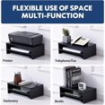 thumbnail image 4 of Computer Monitor Stand s Laptop Riser with Storage Shelf Wooden Desk Organizer for Home Office Use (Oak), 4 of 7