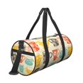 thumbnail image 3 of Haiem Vintage Cup Pattern Gym Bag for Women Men, Waterproof Travel Duffel Bags, Personal Item Travel Bag Weekender Bag with Shoes Compartment & Wet Pocket, 3 of 8