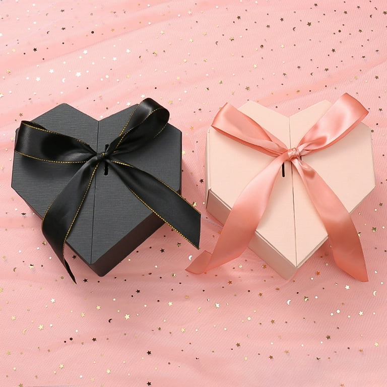 Explosion Box Creative DIY Heart-shape Gift Surprising Scrapbook Box for Present Pink Paper