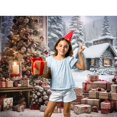thumbnail image 4 of Bonvvie Christmas Photography Backdrop Xmas Fireplace White Christmas Tree Gifts Pine Trees Family Party Studio Photo Background, 4 of 5